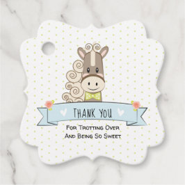 ケンタッキーダービーホースボウタイベビーシャワーメッセージカード フェイバータグ