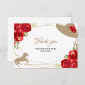 ケンタッキーダービーレッドローズ結婚ズ サンキューカード (正面/裏面)