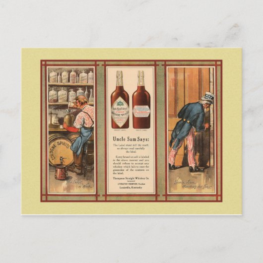 ケンタッキーバーボンアンクルサム禁止 ポストカード (正面)