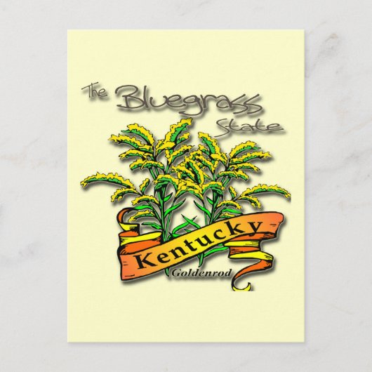 ケンタッキーブルーグラス州ゴールデンロッド ポストカード (正面)