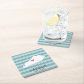 ケンタッキーホーム州マップ – カスタムウェディング名 スクエアペーパーコースター (インサイチュ)