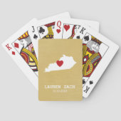 ケンタッキーホーム州マップ – カスタムウェディング名 トランプ (裏面)