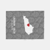 ケンタッキーホーム州マップ – カスタムウェディング名 フリースブランケット (正面(横))