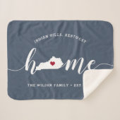 ケンタッキーホーム州 パーソナライズされた シェルパブランケット (正面(横))