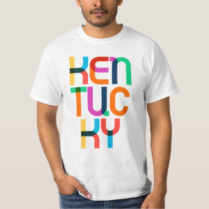 ケンタッキーヴィンテージポップ・アートのレトロアート80sレインボーカラー tシャツ