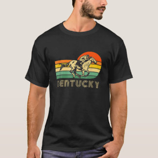ケンタッキーヴィンテージレトロサンセットホースレーシングダービー Tシャツ