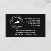 ケンタッキー公証人公共サービス 名刺 (正面)