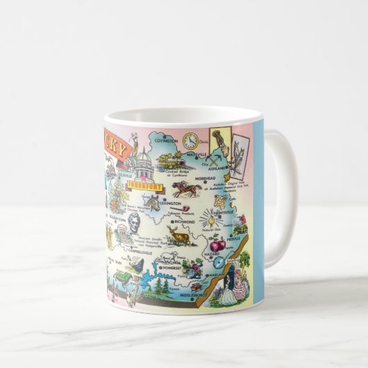 ケンタッキー地図マグ コーヒーマグカップ (正面右)