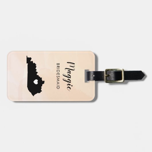 ケンタッキー地図ラゲージタグ、ウェディングパーティーへようこそ ラゲッジタグ (正面横)