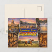 ケンタッキー州からのご挨拶 ポストカード (正面/裏面)