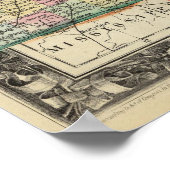 ケンタッキー州とテネシー州の郡地図 ポスター (角)