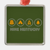 ケンタッキー州のハイキング メタルオーナメント (正面)