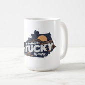 ケンタッキー州のレトロなシルエット風景 コーヒーマグカップ (正面右)