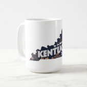 ケンタッキー州のレトロなシルエット風景 コーヒーマグカップ (正面左)