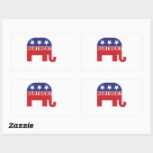 ケンタッキー州の共和党ゾウ 長方形シール (シート)