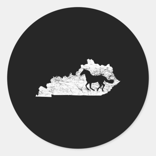 ケンタッキー州の地図ホースケンタッキー ラウンドシール (正面)