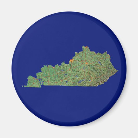 ケンタッキー州の地図マグネット マグネット (正面)