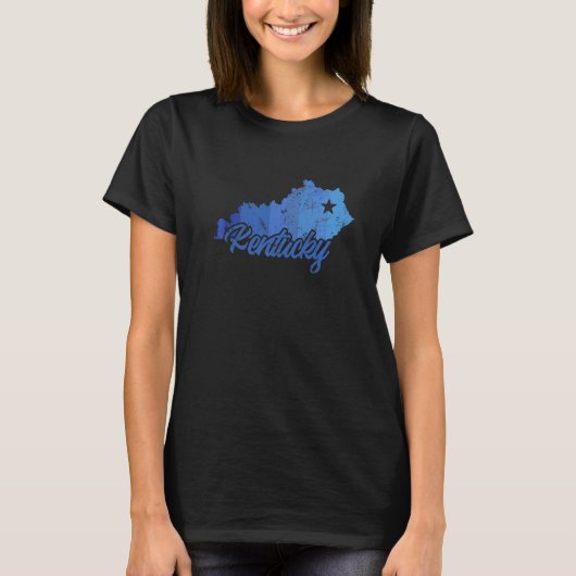 ケンタッキー州アウトラインMap Usa Tシャツ (正面)