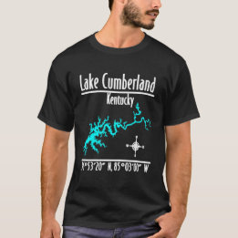 ケンタッキー州カンバーランド湖の湖岸線地図座標 Tシャツ