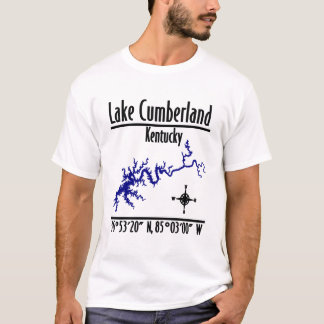ケンタッキー州カンバーランド湖の湖岸線地図座標 Tシャツ