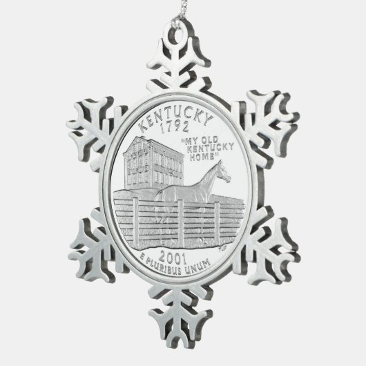 ケンタッキー州クォーター スノーフレークピューターオーナメント (右)
