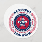 ケンタッキー州サーキュラータイポグラフィフラットカード (正面/裏面)