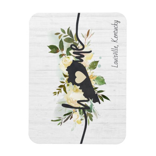 ケンタッキー州パーソナライズされたユアホームシティ素朴 マグネット (縦)