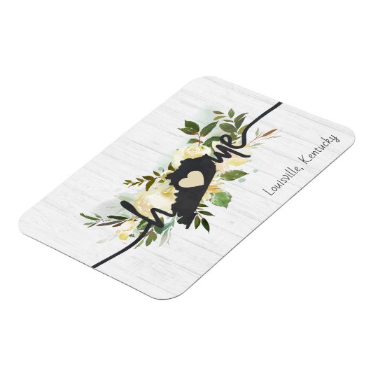 ケンタッキー州パーソナライズされたユアホームシティ素朴 マグネット (左側)