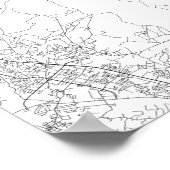 ケンタッキー州ルイスビル(黒いオンホワイト) ポスター (角)