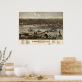 ケンタッキー州ルイスビル – 1876 (Ruger) BigMapBlog.com ポスター (キッチン)