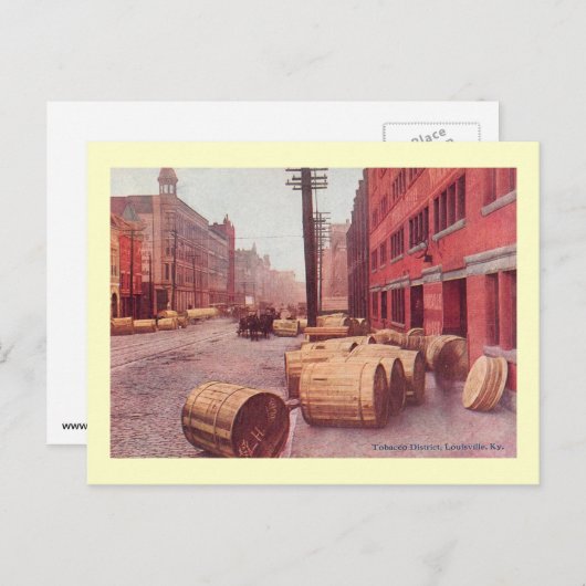 ケンタッキー州ルイビル州たばこ樽ヴィンテージ ポストカード (正面/裏面)