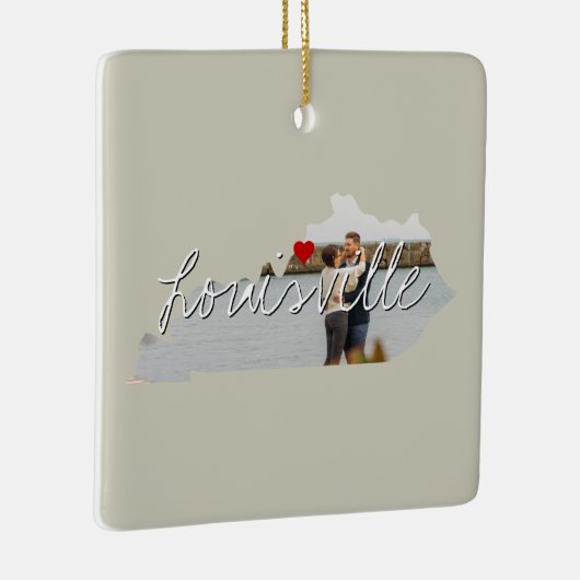 ケンタッキー州写真の挿入物と町名 セラミックオーナメント (右)