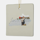 ケンタッキー州写真の挿入物と町名 セラミックオーナメント (左)