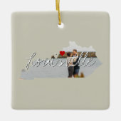 ケンタッキー州写真の挿入物と町名 セラミックオーナメント (正面)