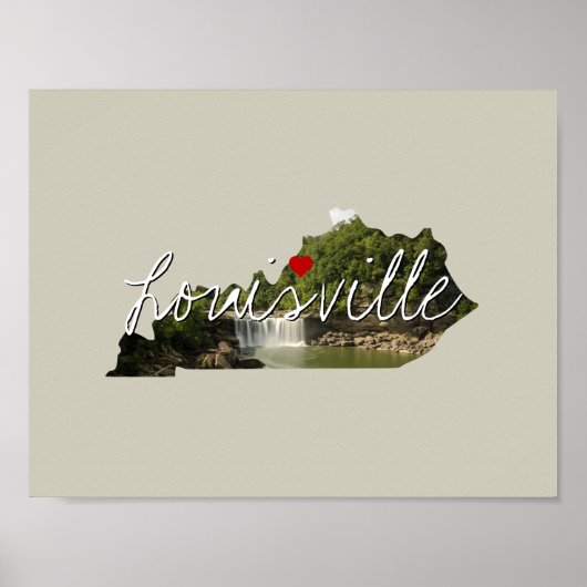 ケンタッキー州写真の挿入物と町名 ポスター (正面)