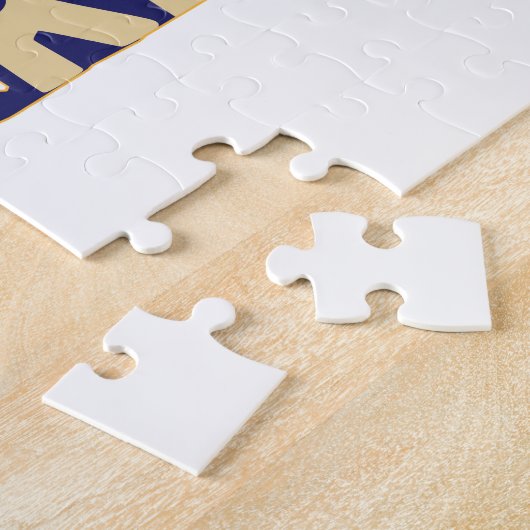 ケンタッキー州名ワードアートイエロー ジグソーパズル (側面)