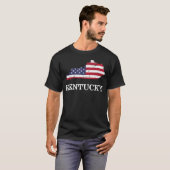 ケンタッキー州地図 アメリカ国旗 7月4日 Tシャツ (正面フル)