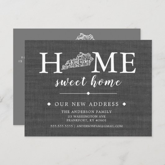 ケンタッキー州引越アナウンスはがき 案内ポストカード (正面/裏面)