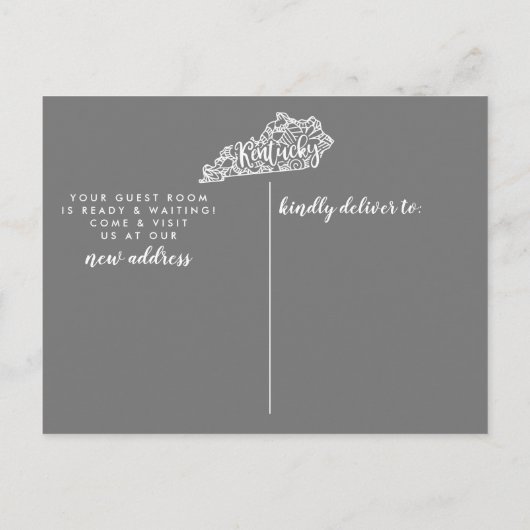ケンタッキー州引越アナウンスはがき 案内ポストカード (裏面)
