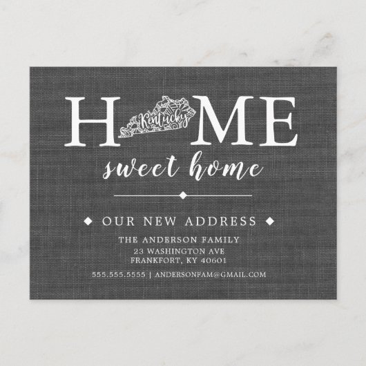 ケンタッキー州引越アナウンスはがき 案内ポストカード (正面)