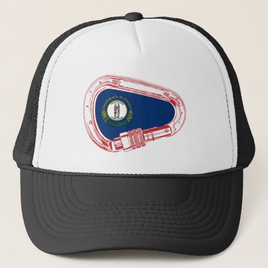 ケンタッキー州旗登山カラビナー キャップ (正面)