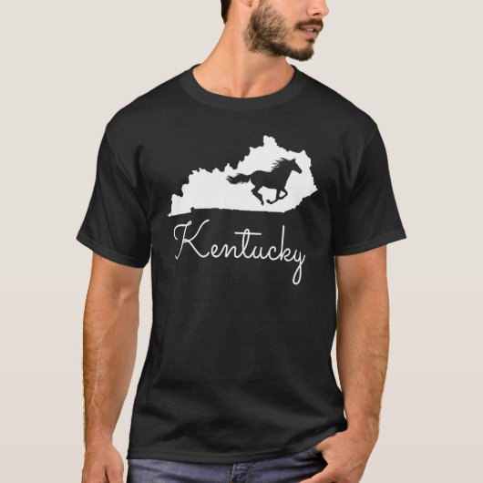 ケンタッキー州馬地図 Tシャツ (正面)