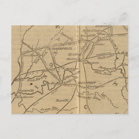ケンタッキー州,オハイオ,インディアナ ポストカード (正面)
