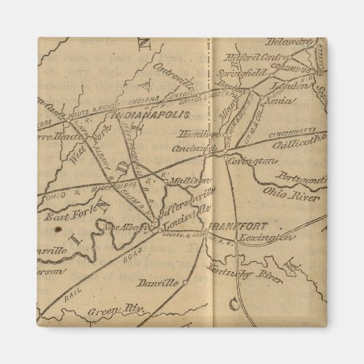 ケンタッキー州，オハイオ，インディアナ マグネット (正面)