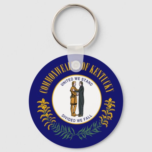 ケンタッキー州:ブルーグラス連邦州旗 キーホルダー (正面)