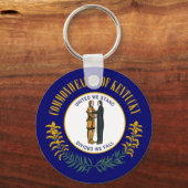 ケンタッキー州:ブルーグラス連邦州旗 キーホルダー (正面)