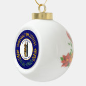 ケンタッキー州：ブルーグラス連邦州旗 セラミックボールオーナメント (右)