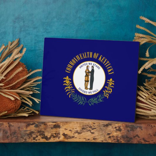 ケンタッキー州：ブルーグラス連邦州旗 フォトプラーク (側面)