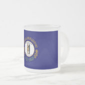 ケンタッキー州:ブルーグラス連邦州旗 フロストグラスマグカップ (正面右)