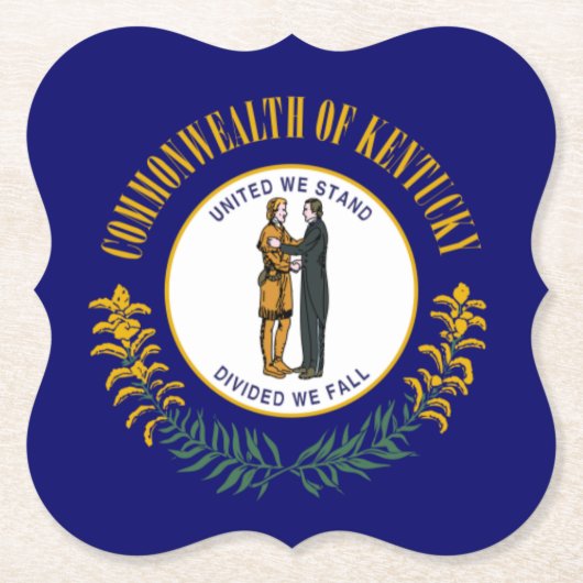 ケンタッキー州：ブルーグラス連邦州旗 ペーパーコースター (正面)